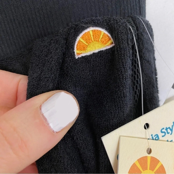 C&C California Terry Velour Joggers Sweatpants Womens Size Medium Black Mesh NEW - Picture 6 of 14